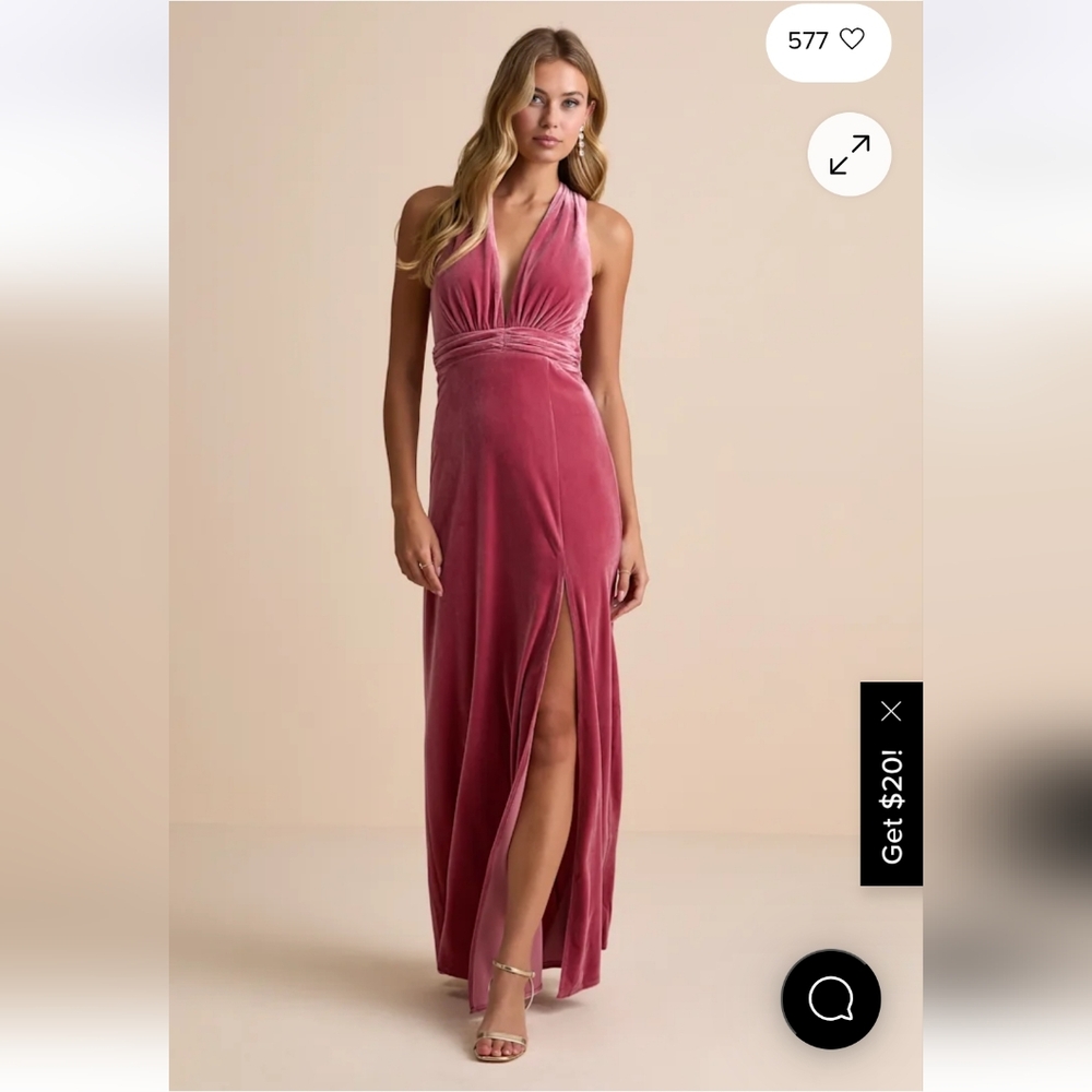 Lulus Fabulous Passion Pink Velour Sleeveless Maxi Dress - Size L